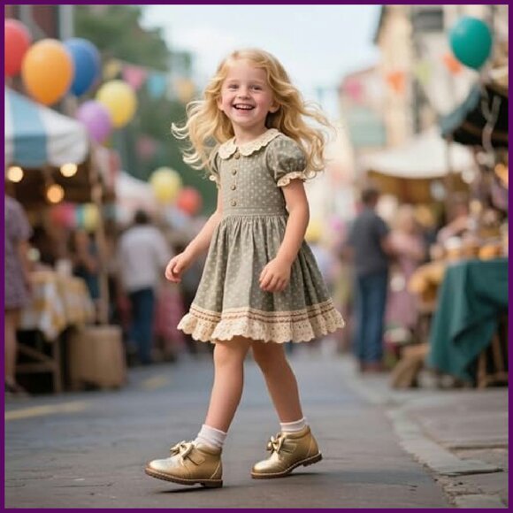 Toddler Girls Leather Boots Mid Calf Water Resistant Memory Foam Insole - Picture 3 of 8